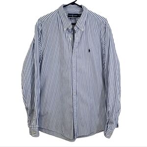 Ralph Lauren Men’s Custom Fit Striped Long Sleeve Button Down Shirt ~ Pre-Owned